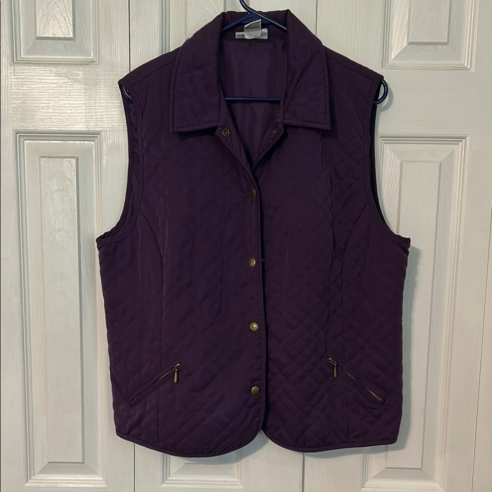 Alfred Dunner Deep Purple Quilted Vest